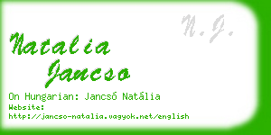 natalia jancso business card
